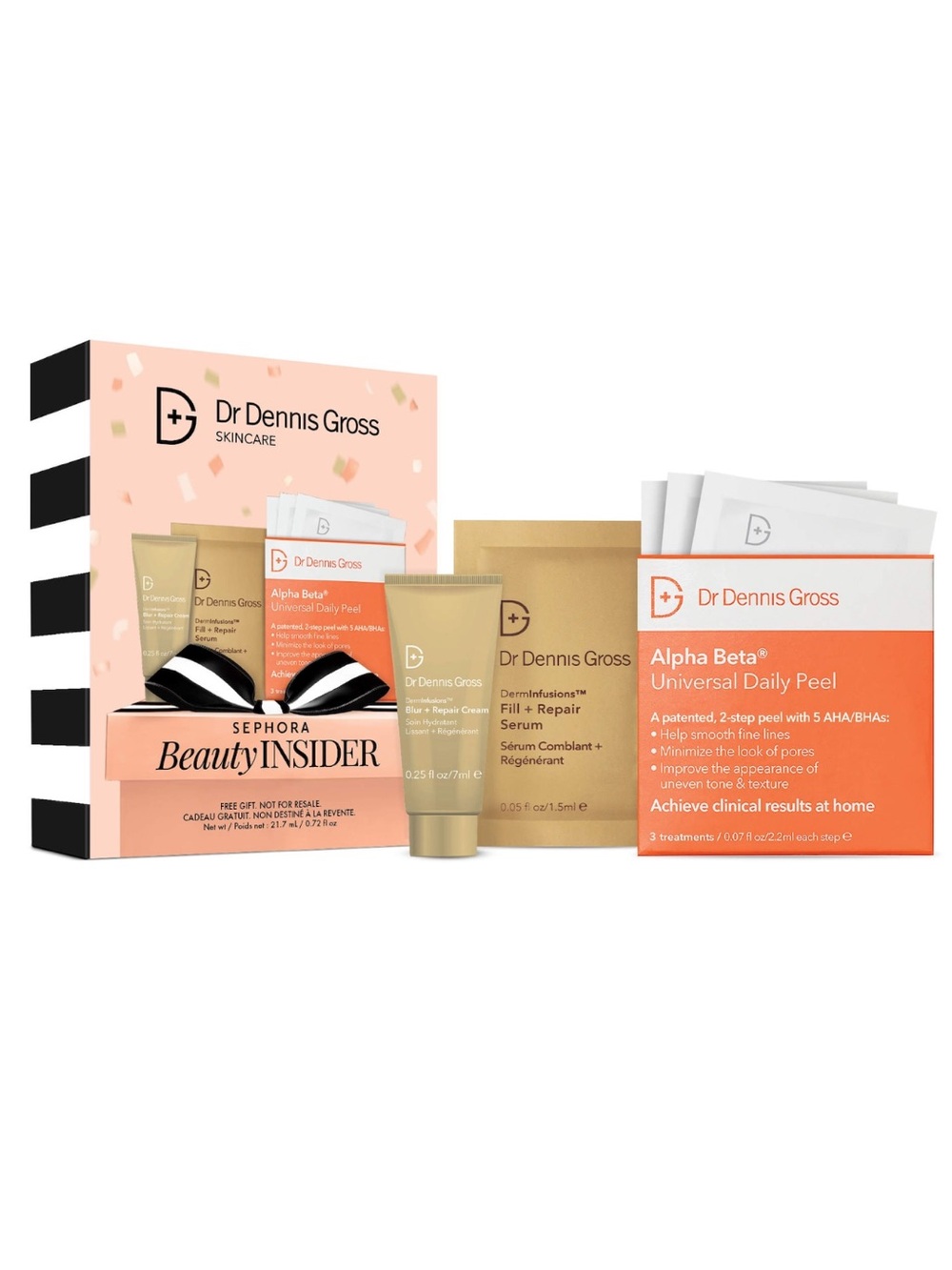 Dr.Dennis Gross Skincare Skin Spa-Cream, Fill&Repair Serum& 3Pack Daily Peel